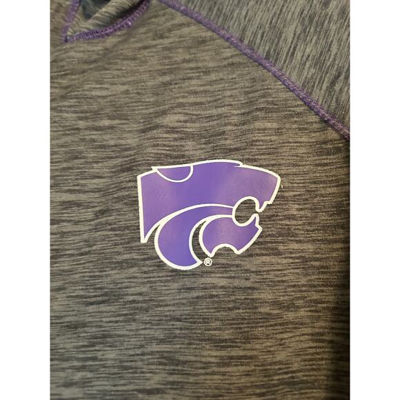 GUC Women's Colosseum Gray K-State 1/4 Zip Pullover Hoodie Size Large - Picture 2 of 7